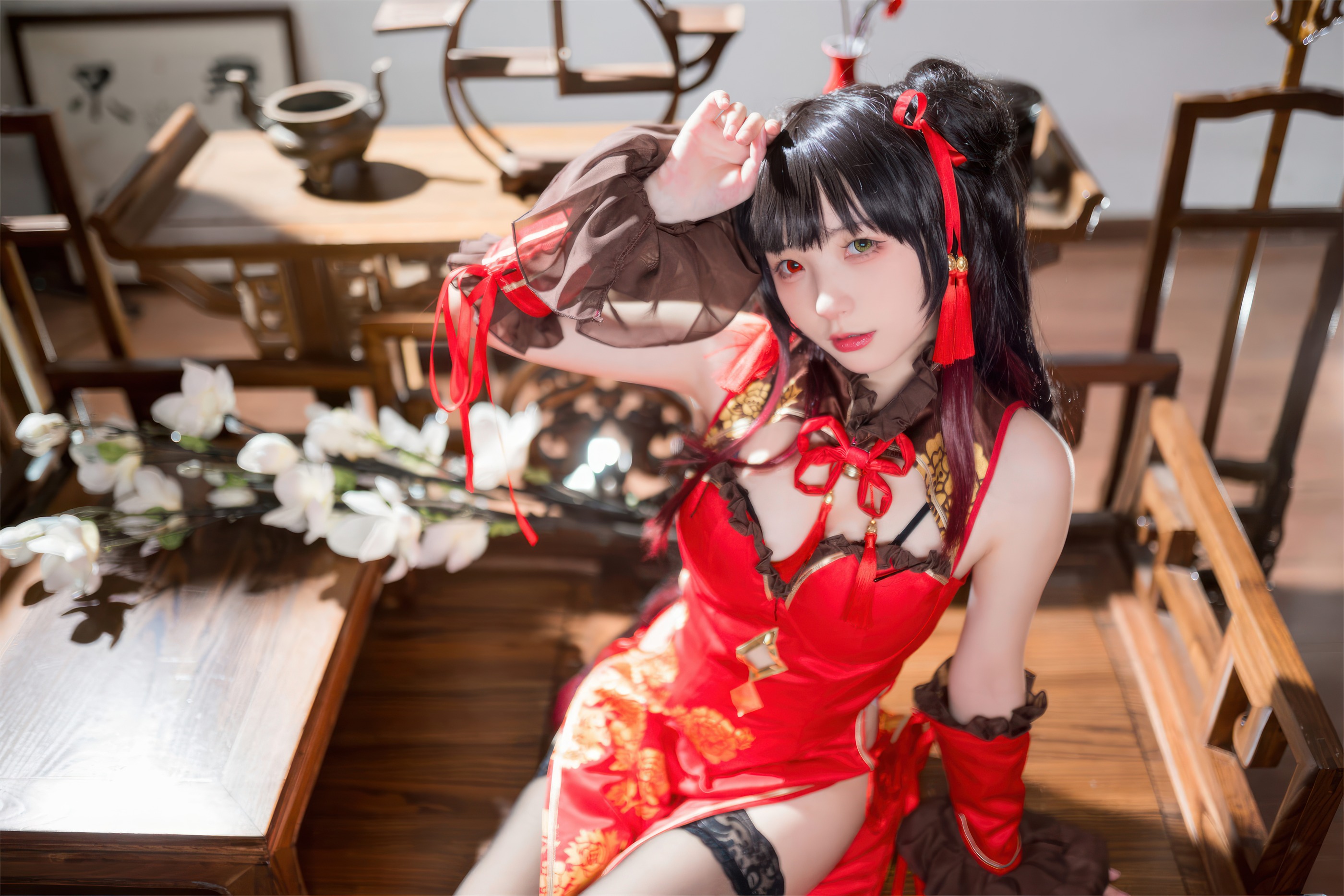 图片[1]-花铃 – NO.038 时崎狂三旗袍[66P]-XikXak